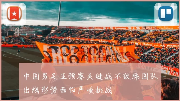 中国男足亚预赛关键战不敌韩国队出线形势面临严峻挑战